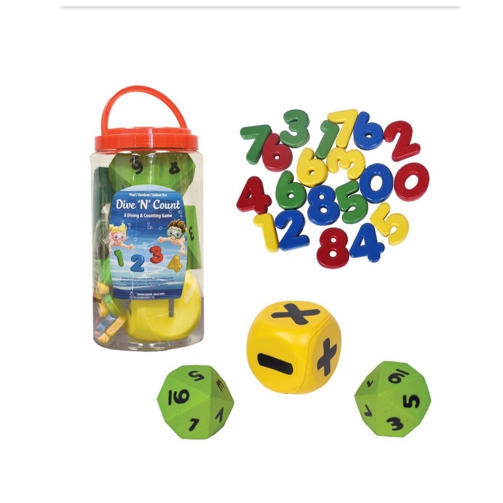 Dive 'N' Count Kids Pool Diving Counting Math Game Sinking Numbers Floating Dice